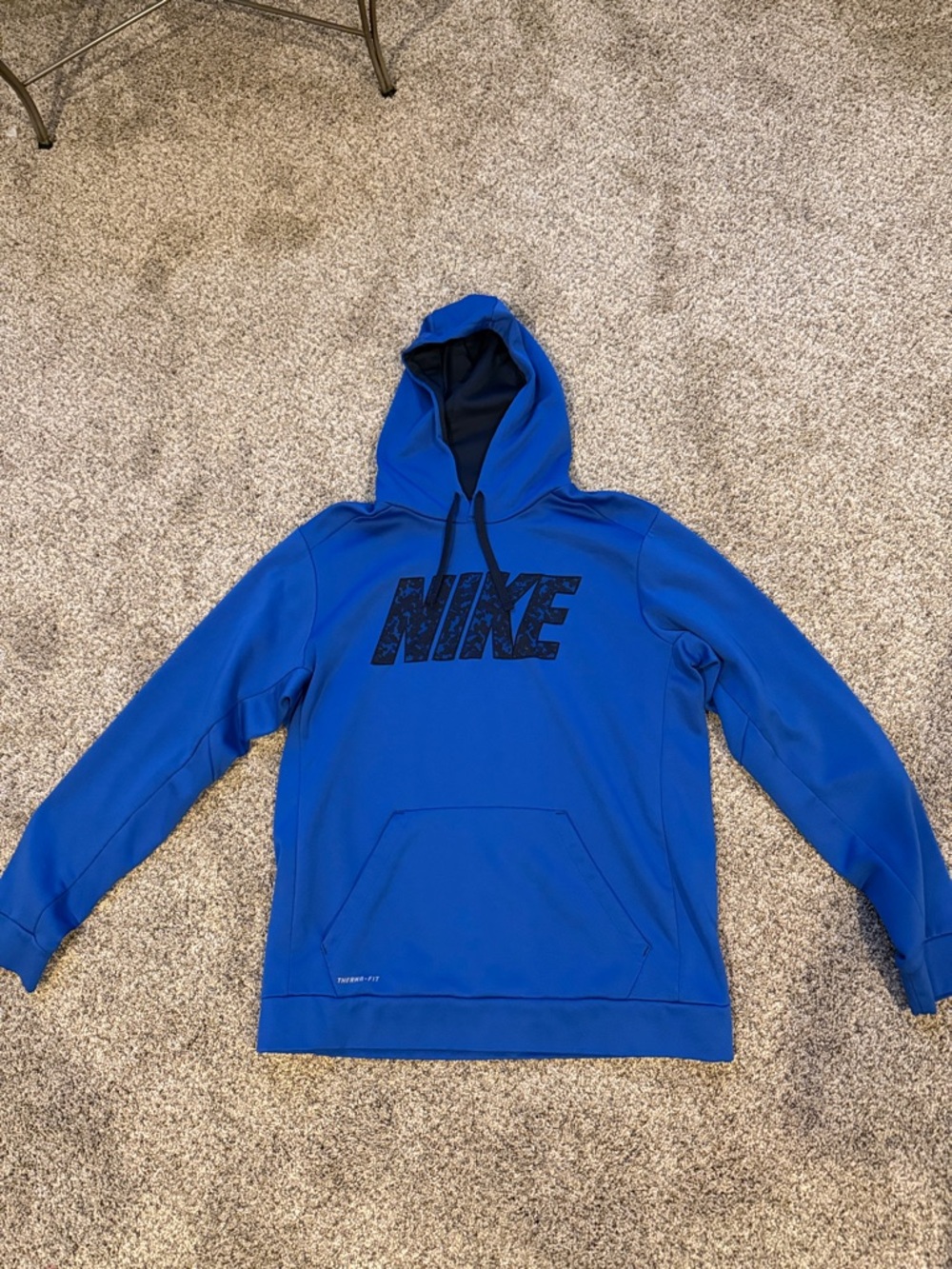 Men’s L Nike Blue Crewneck Hoodie with Black Logo